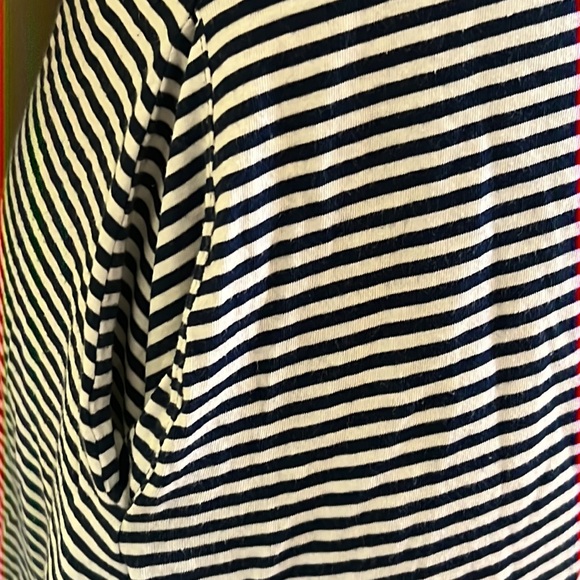 Demylee New York Women's White & Blue Striped A Line Dress Short Sleeve Small - Picture 2 of 9